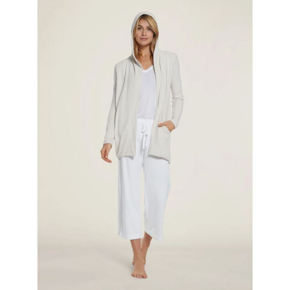 Barefoot dreams cozychic ultra lite knit hooded cardigan cream medium - Picture 4 of 9